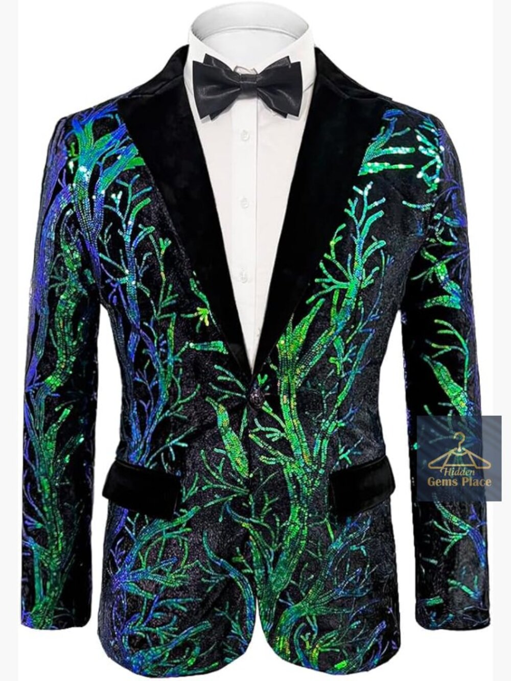 Sequin Blazer Floral Jacket Lapel Tuxedo Party Wedding Prom